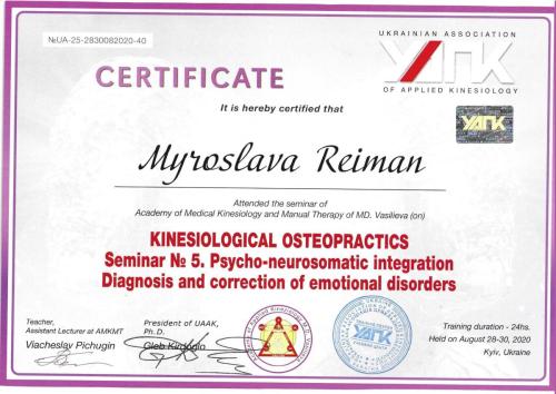 Mirosława Reiman - Gabinet Kinezjologii Stosowanej i Integracji Zdrowia w Rzeszowie